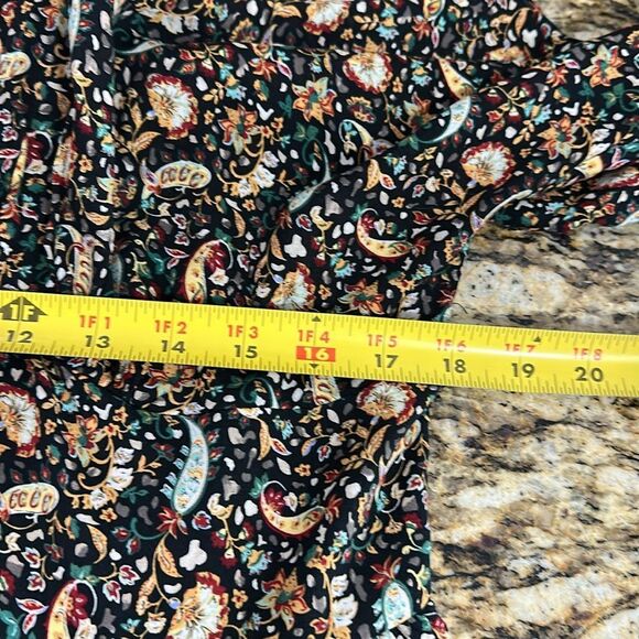 Zara Bohemian Paisley Print V-neck 3/4 Sleeve Midi Dress Size M - Picture 8 of 10